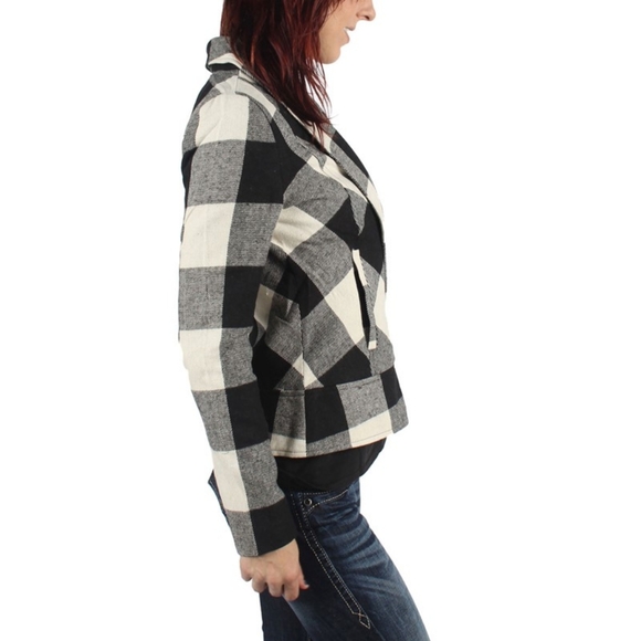 BB Dakota by Jack Campton Plaid Print Wrap Coat Jacket Size Small - Picture 9 of 16